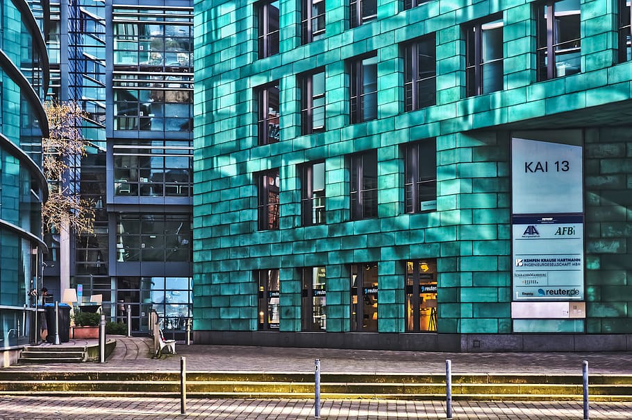 architecture, modern, building, facade, düsseldorf, office building HD wallpaper
