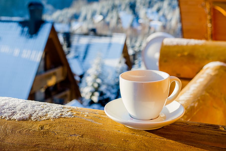white ceramic teacup, mug, drink, coffee cup, coffee - drink HD wallpaper