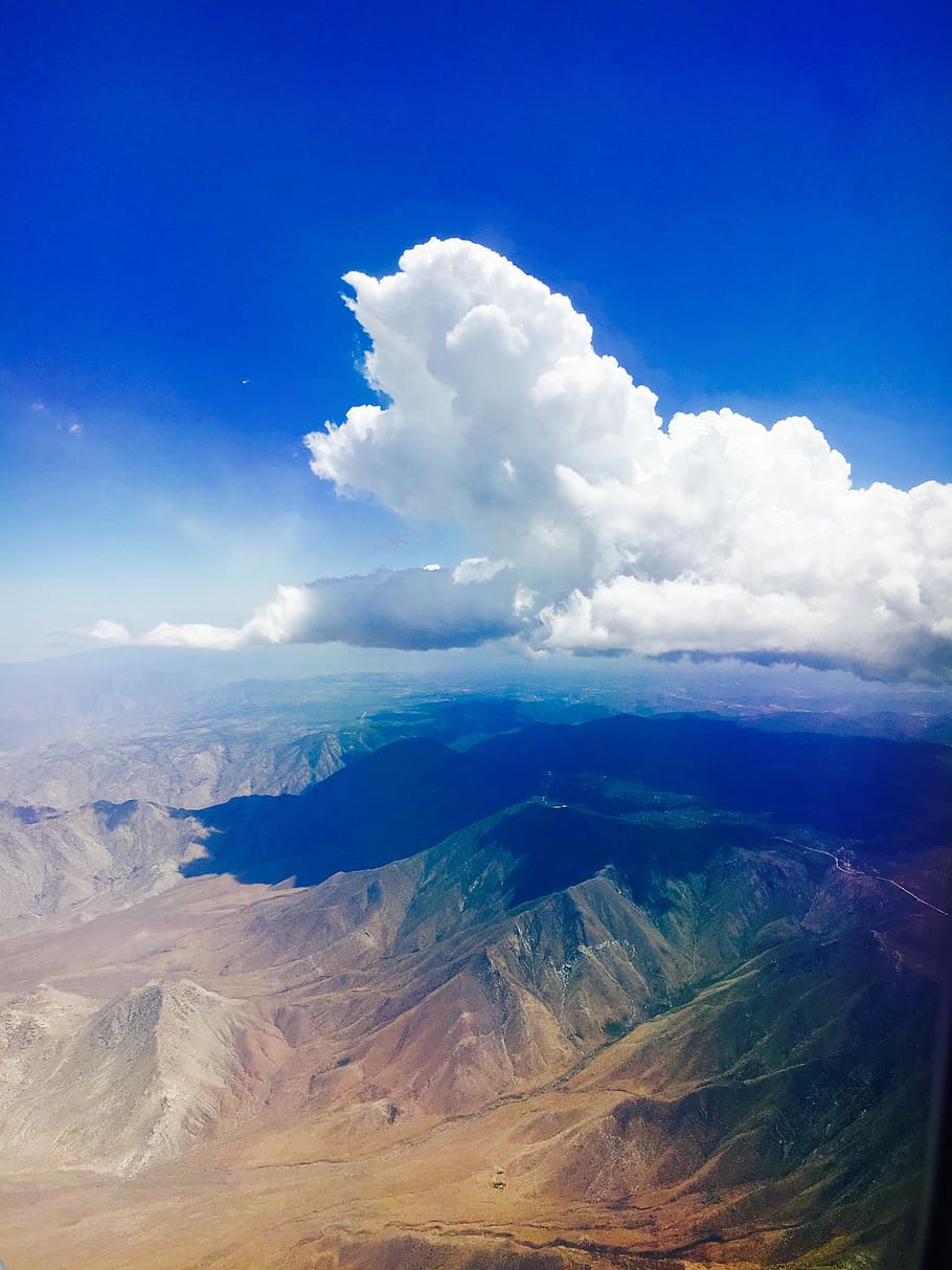 sky, cloud, airplane, desert, cloud - sky, scenics - nature HD wallpaper