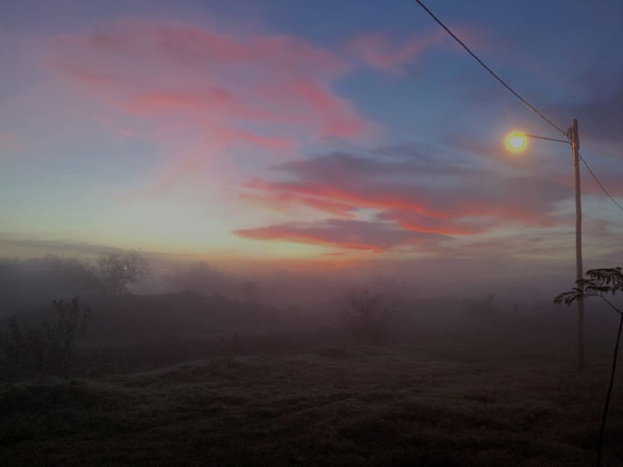 dawn, country, mist, clouds, sky, landscape, scenics - nature HD wallpaper