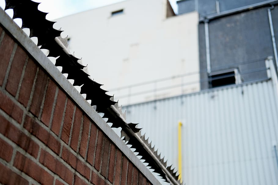 staircase, machine, fence, wall, handrail, banister, gear, brick wall HD wallpaper