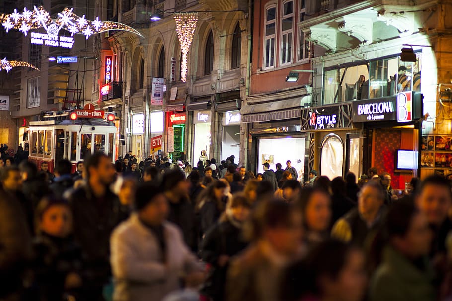 istiklal street, avenue, people, the crowd, istanbul, turkey