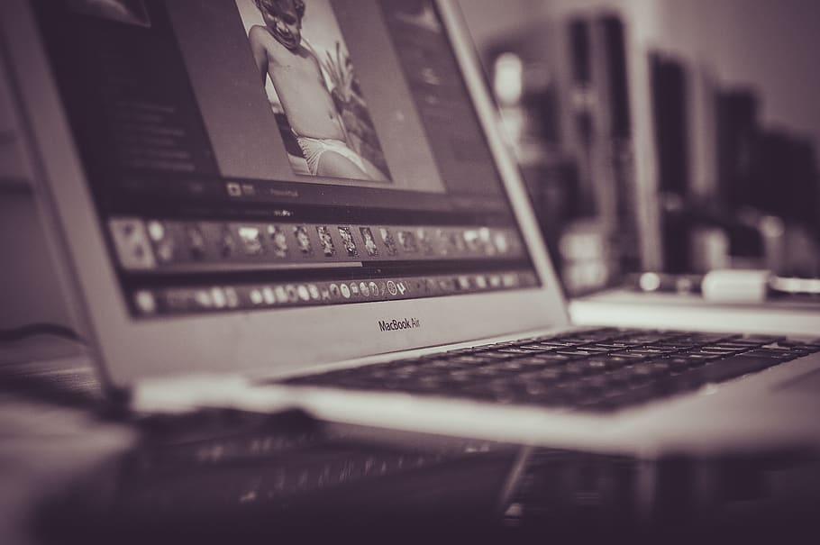 macbook, laptop, computer, office, desk, work, creative, business HD wallpaper