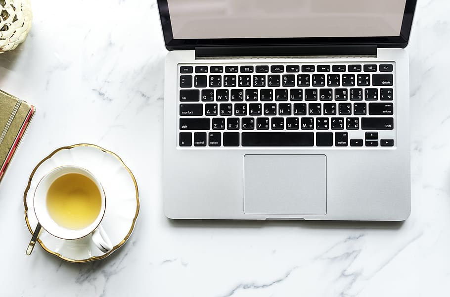 Macbook Pro Beside Teacup, beverage, drink, electronics, laptop HD wallpaper