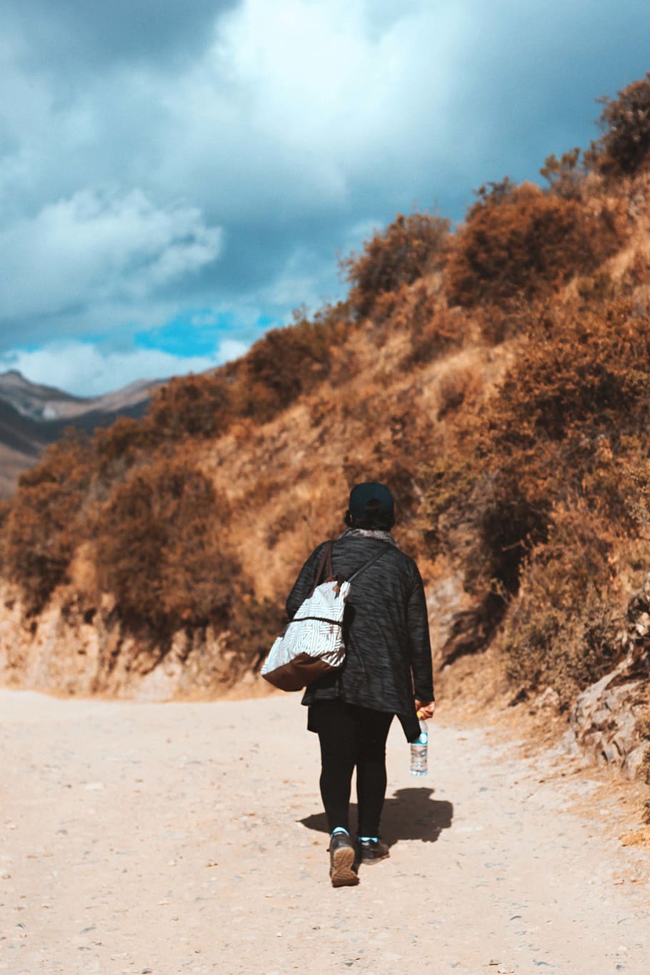 person walking on pathway, human, apparel, clothing, footwear HD wallpaper