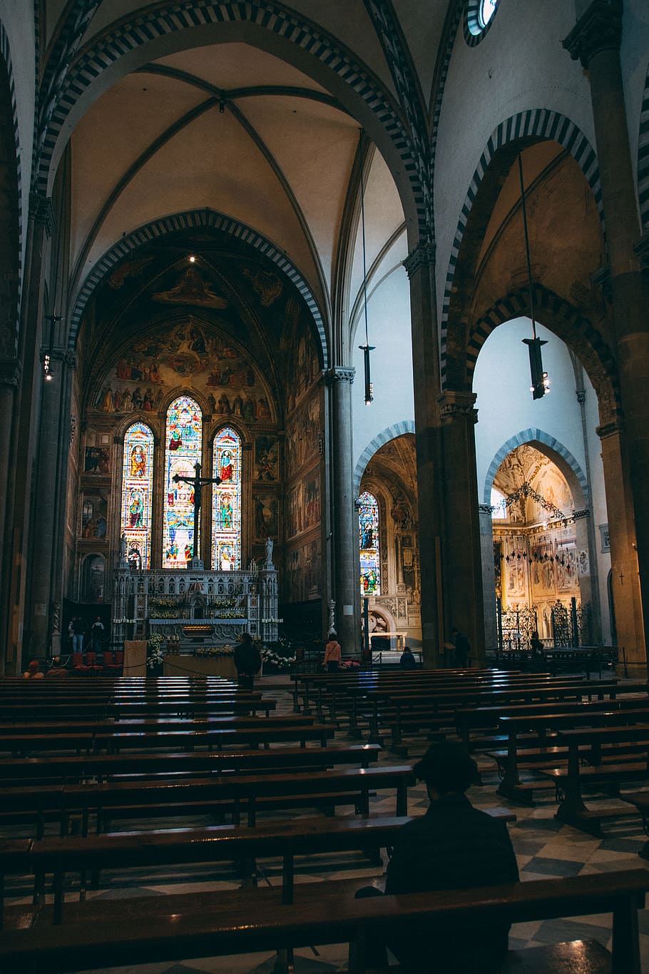 Inside Photo of Church, altar, ancient, arches, architecture HD wallpaper