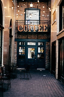 Coffee shop entrance, background, bar, cafe, cafeteria, city HD wallpaper