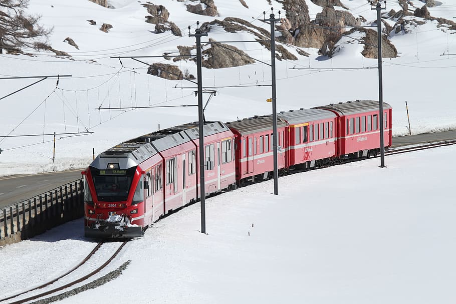 rhaetian railway, train, rhb, switzerland, meter track, graubünden, HD wallpaper