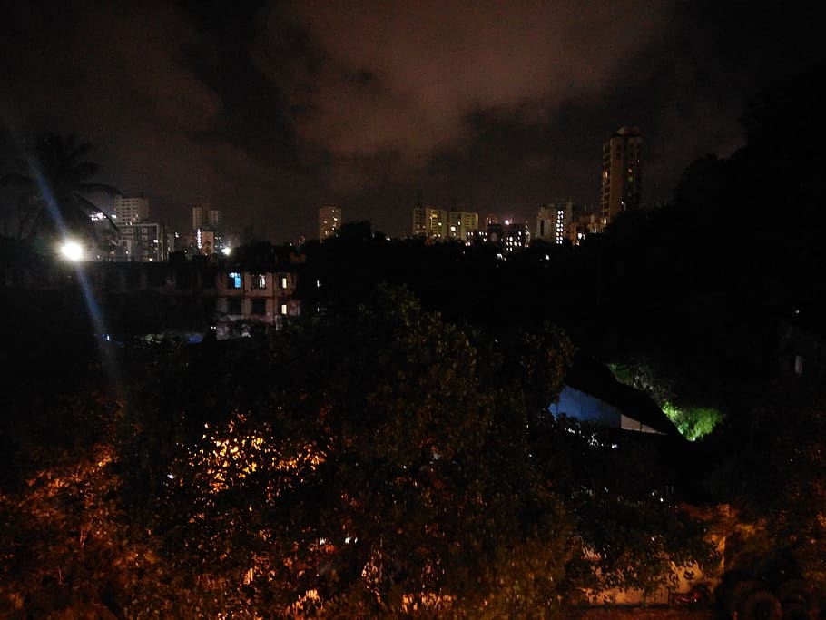 india, mumbai, p d'mello rd, night, illuminated, city, building exterior HD wallpaper