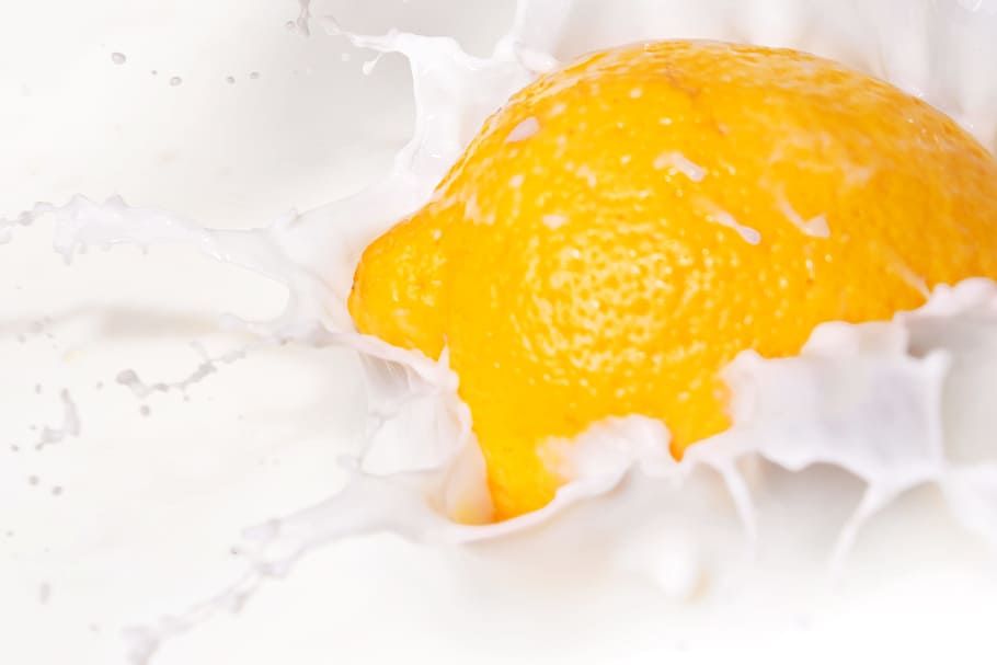 lemon, yellow, milk, splashing, close-up, closeup, diet, dieting HD wallpaper