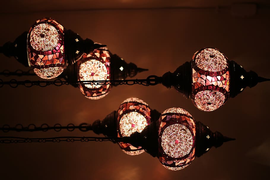black hanging pendant light, lighting equipment, illuminated HD wallpaper