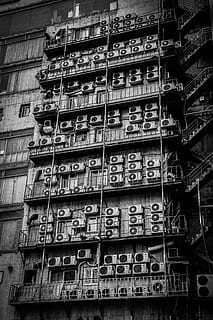 grayscale building, architecture, built structure, building exterior HD wallpaper