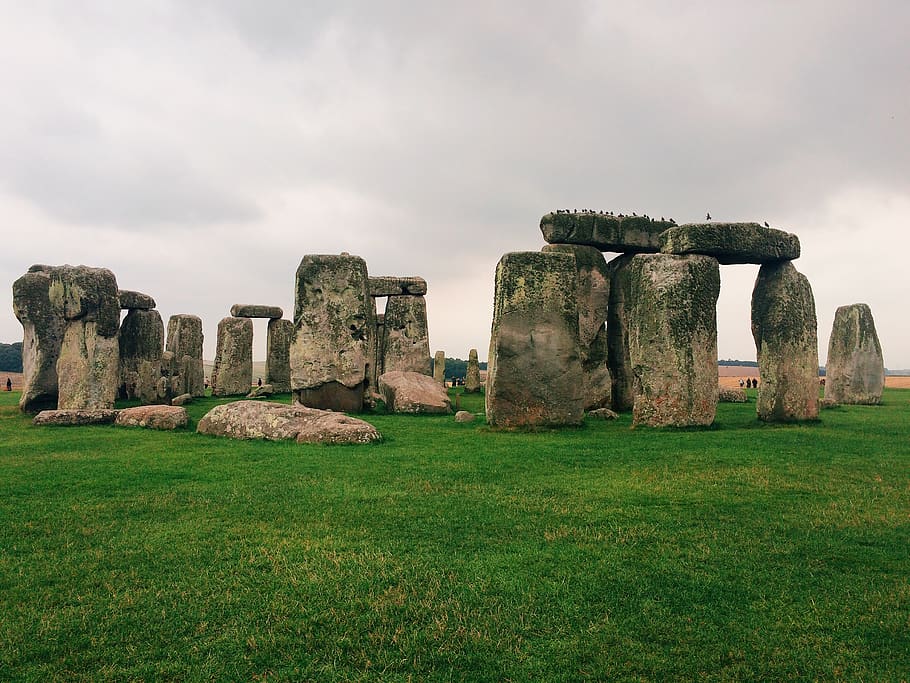 grass, history, the past, architecture, sky, ancient, land HD wallpaper