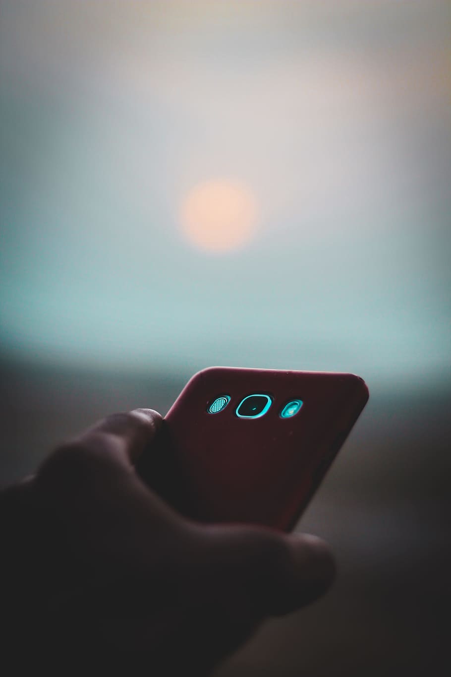 Person Holding White Samsung Android Smartphone With Red Case HD wallpaper