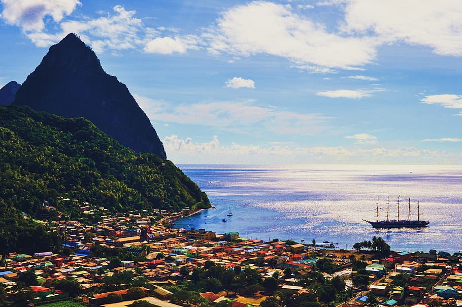 mountain, explore, beauty, nature, caribbean, sea, seaside HD wallpaper