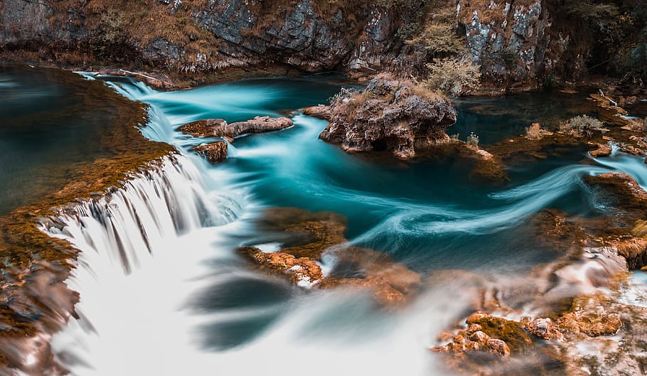 Waterfalls Photo, environment, flow, landscape, moss, nature HD wallpaper