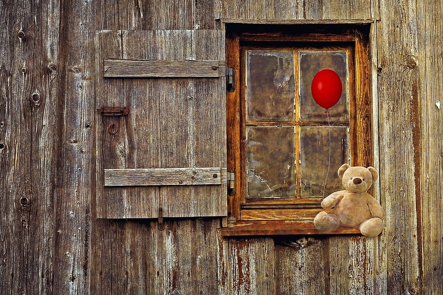 ted, teddy, bear, toy, stuff, stuffed, soft, cabin, wooden HD wallpaper