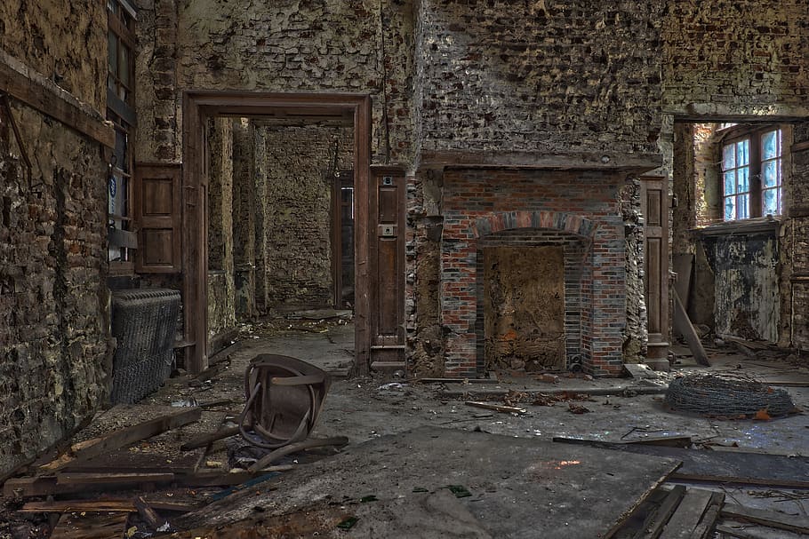 lost places, villa, house, abandoned, old, forget, ruin, building, HD wallpaper