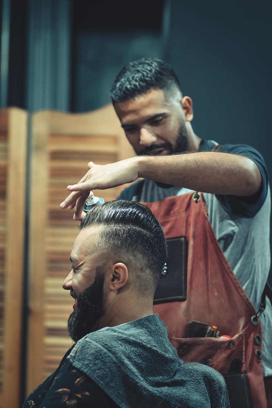 HD wallpaper: Man Brushing Hair, barber, barbershop, blurred background