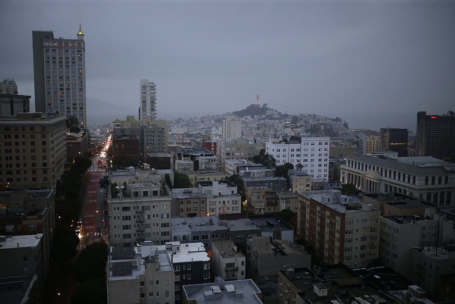 Hd Wallpaper San Francisco Dusk Rain Blue Hour Rainy