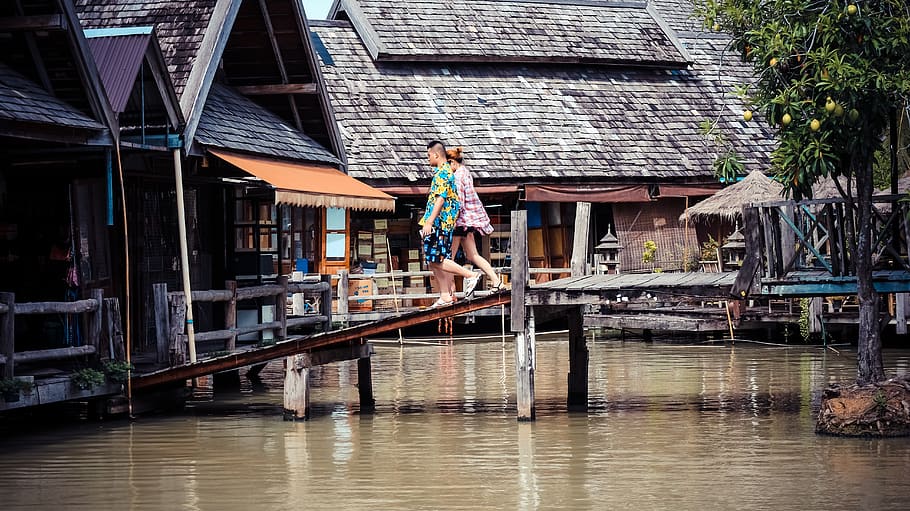 love, home, bridge, wave, the leaves, the wood, floating market HD wallpaper