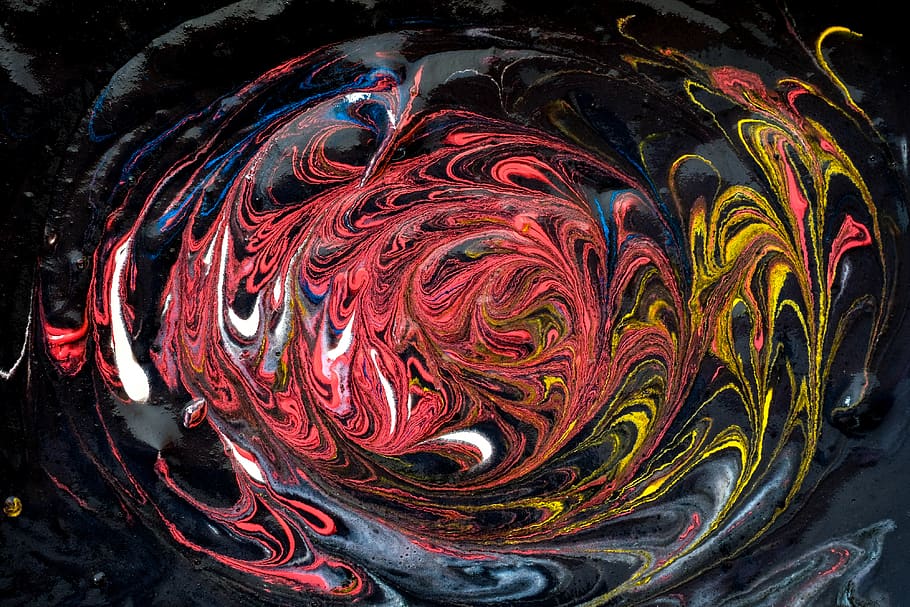 multicolored water paint art, ornament, pattern, painting, fractal HD wallpaper
