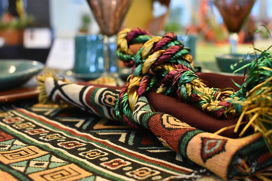 tablecloth, fabric, india, textiles, design, texture, selective focus HD wallpaper