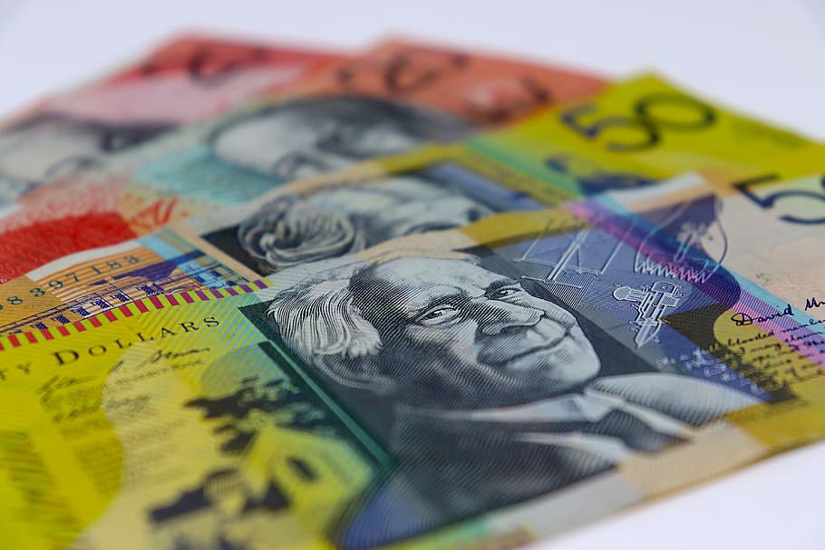 four assorted-denomination banknotes, finance, currency, business HD wallpaper