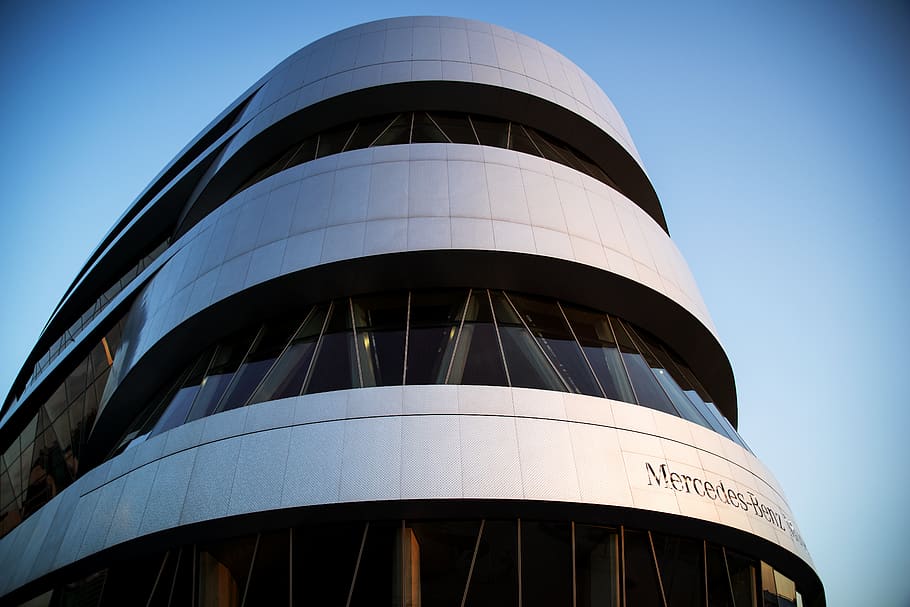 gray Mercedes-Benz structure, building, office building, architecture HD wallpaper