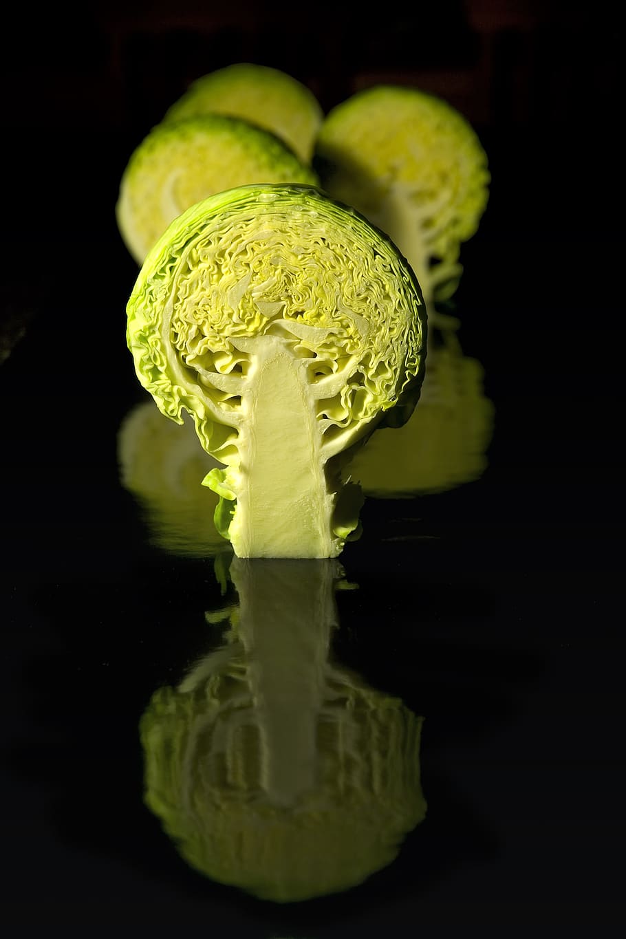 cabbage, studio, reflection, photography, mirroring, plant HD wallpaper