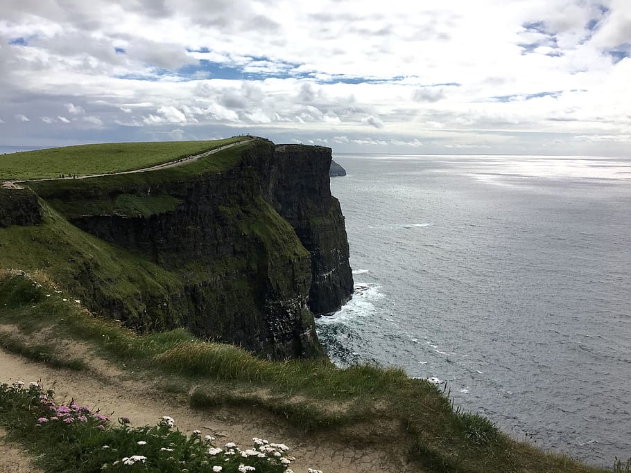 ireland, cliffs of moher, europe, atlantic, ocean, dramatic, HD wallpaper