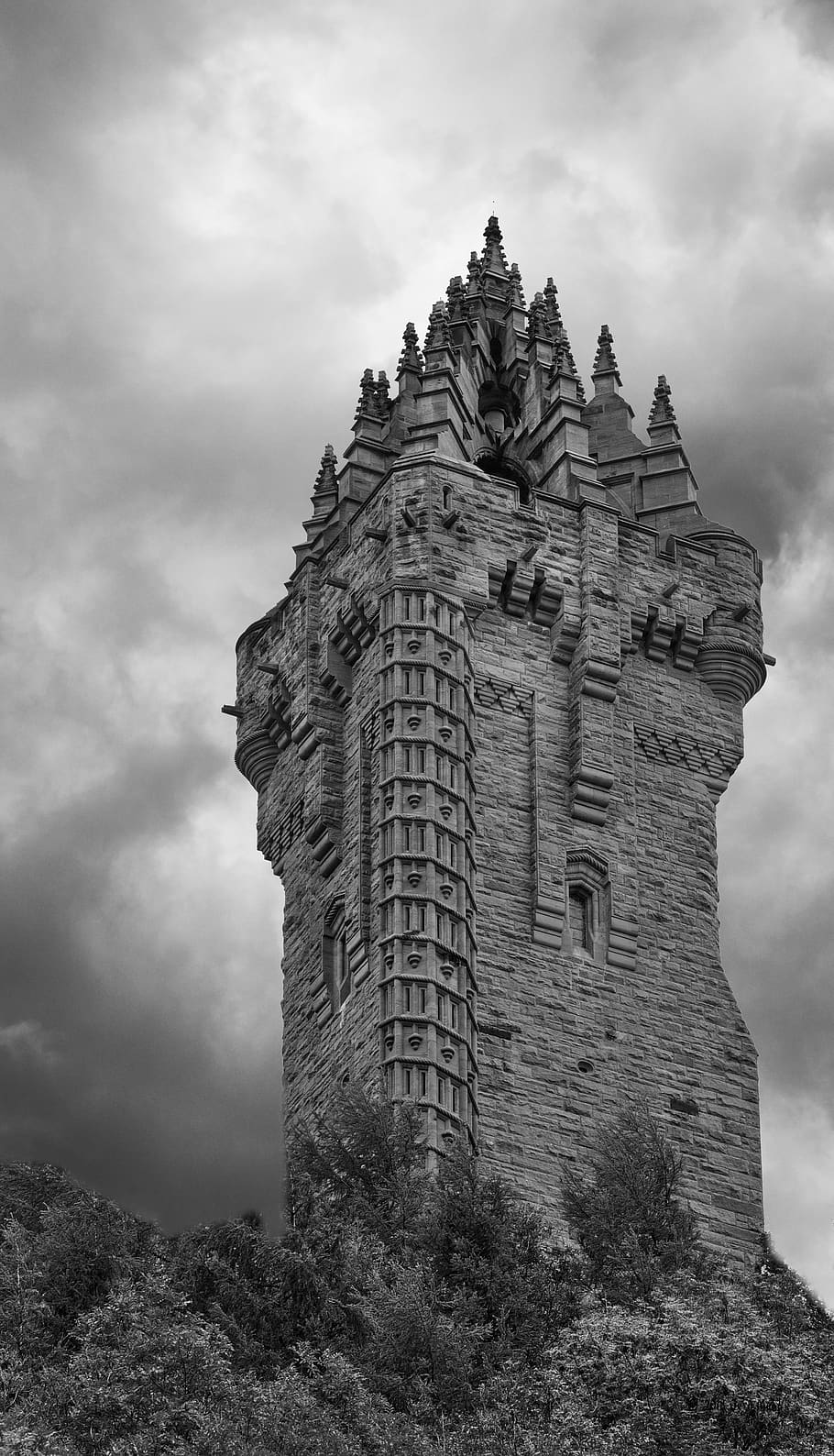 tower, clouds, landmark, sky, cloud - sky, architecture, built structure HD wallpaper