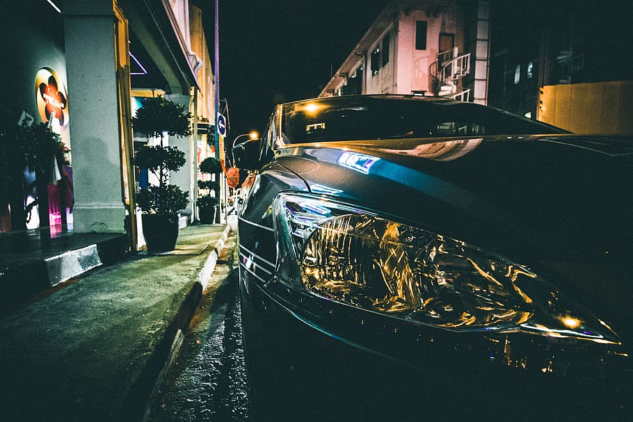 singapore, mode of transportation, night, city, motor vehicle HD wallpaper