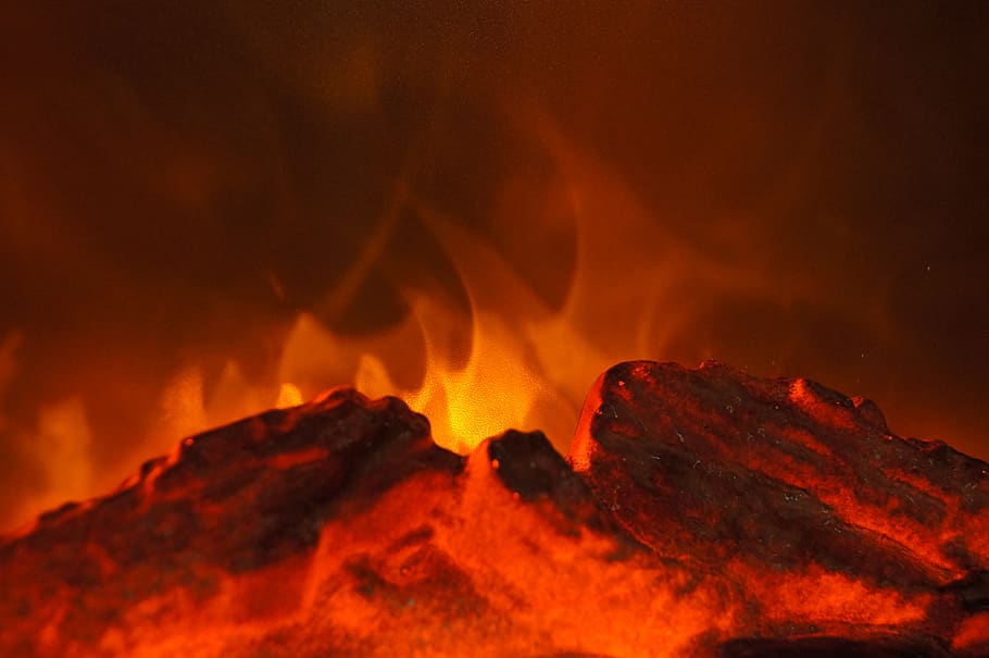 fire, embers, burn, hot, heat, glow, flame, wood, fireplace HD wallpaper