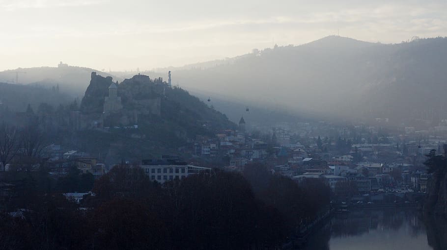 tbilisi, city, ray, light, georgia, caucasian, building exterior HD wallpaper