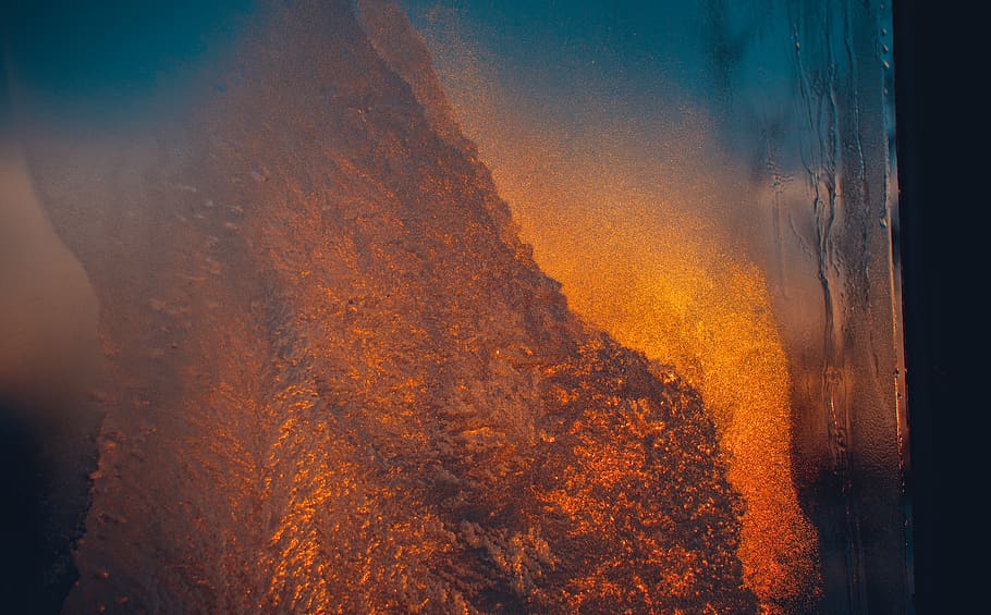 frozen window, sunset, bokeh, nature, hd wallpapers, ice, winter HD wallpaper