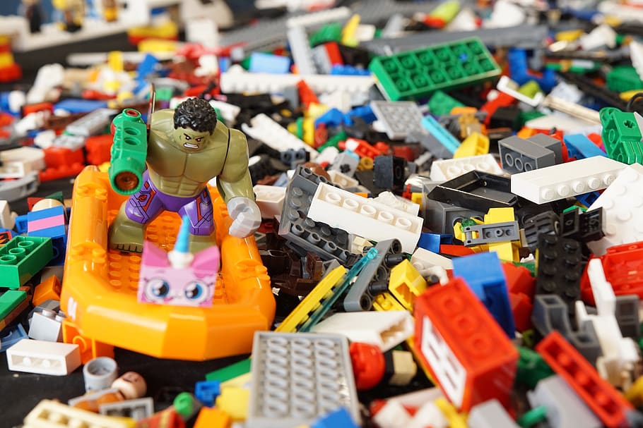 lego, games, childhood, colours, colors, fun, large group of objects