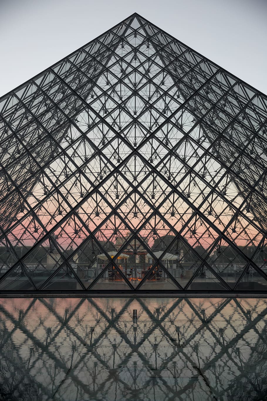 Louvre Palace, structure, sky, glass, architecture, building HD wallpaper