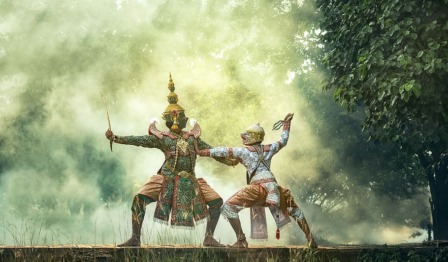 Two Person With Costume Illustration, action, ancient, asia, crafts HD wallpaper