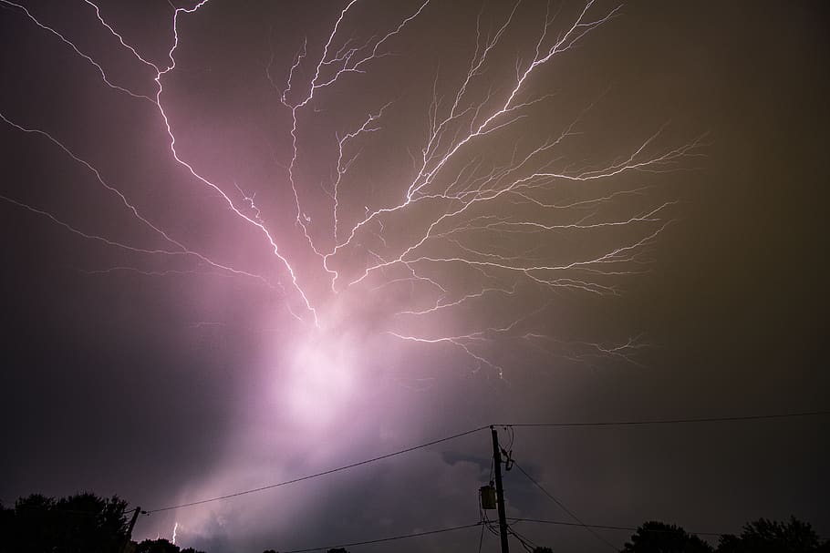 purple, electrical, night, cloud, storm, lightning, power in nature HD wallpaper