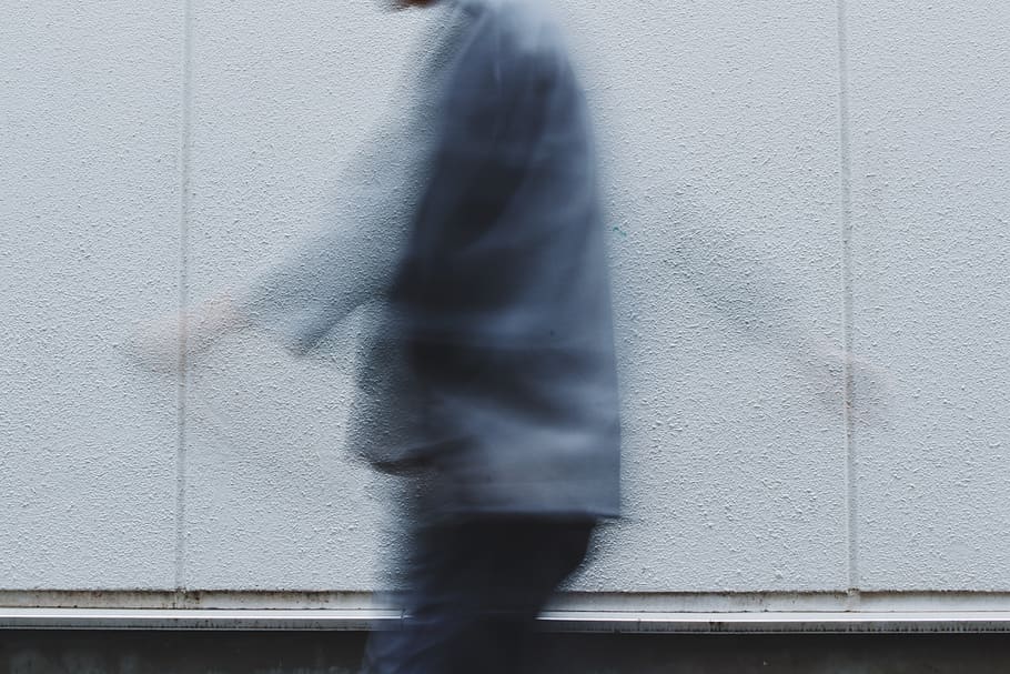afterimage, blurred motion, architecture, walking, one person HD wallpaper
