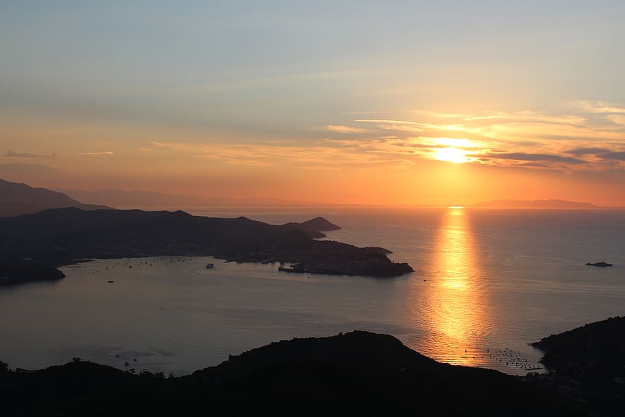 italy, sky, sunset, scenics - nature, water, beauty in nature HD wallpaper