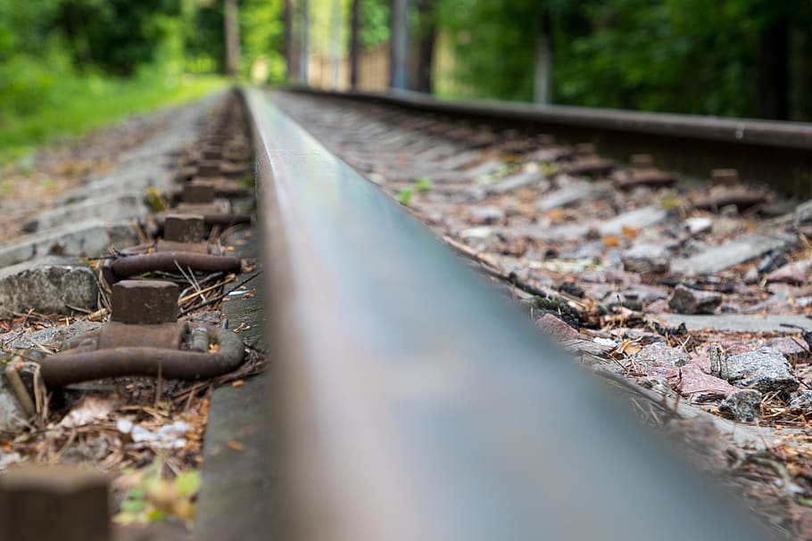 railway, train, rails, ways, steel, summer, gravel, rail transportation HD wallpaper