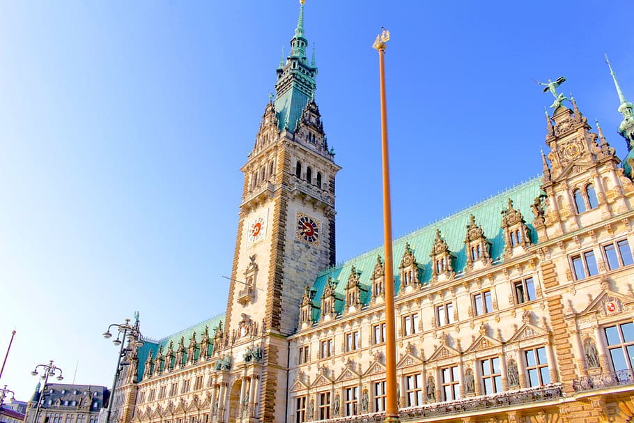 Brown and Teal Concrete Pointed Top Building, architecture, castle HD wallpaper