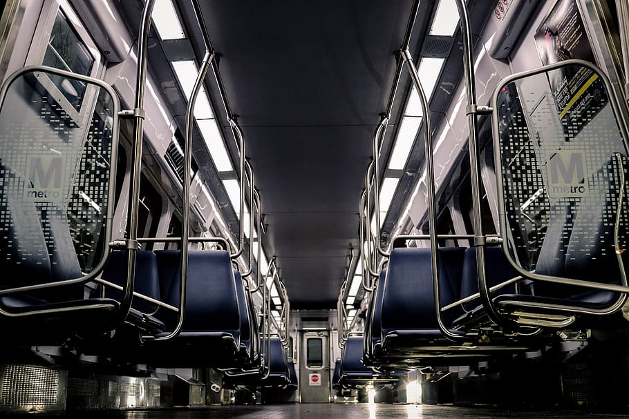 empty train, indoors, architecture, transportation, mode of transportation HD wallpaper