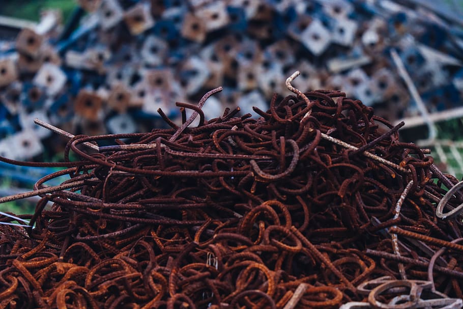 india, mandla, site, scrap, metal, abstract, rust, iron, construction HD wallpaper