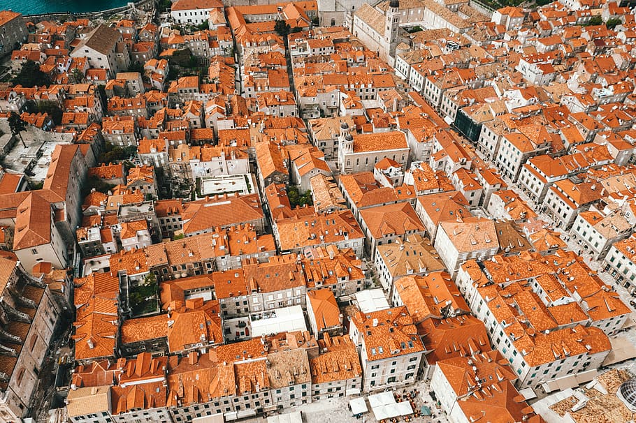landscape, nature, outdoors, scenery, aerial view, dubrovnik, HD wallpaper