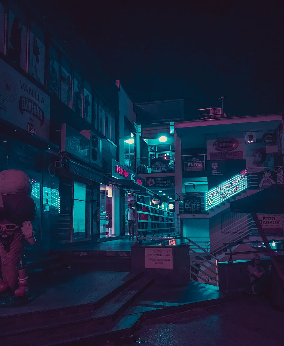 Hd Wallpaper Cyberpunk Neon Vaporwave Retrowave Cybervibes Street Neon Lights Wallpaper Flare