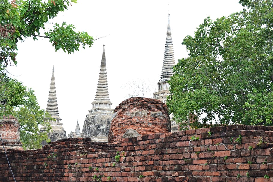 thailand, monument, building, tree, architecture, built structure HD wallpaper