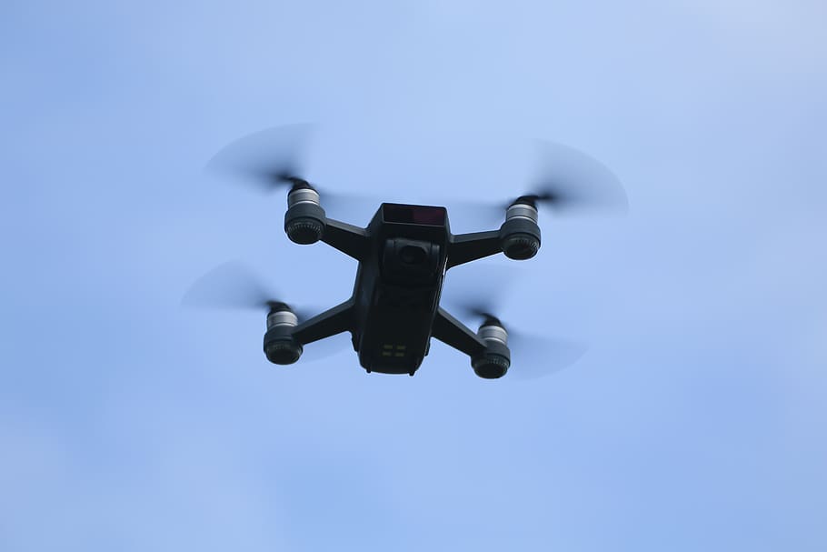 drone, sky, flying, low angle view, no people, motion, nature HD wallpaper